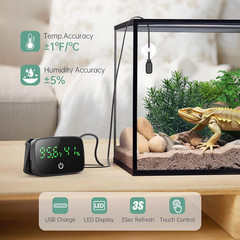 PAIZOO Reptile Thermometer Hygrometer, LED Digital Terrarium Thermometer and Hum