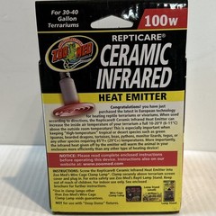 Zoo Med ReptiCare Ceramic Infrared Heat Emitter 100w For 30-40 Gallon Terr/223e