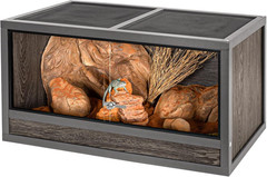 50 Gallon Reptile Tank, 36″ X 18″ X 18″ Wooden Reptile Terrarium with Sliding Do
