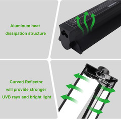 Aiicioo T5 HO UVB Reptile Light Fixture 10.0 8W Light Combo Kit 12 Inch Light Fi