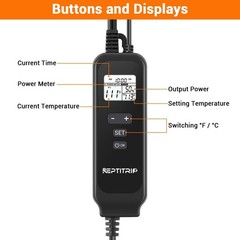 REPTITRIP 5.5 Inch Reptile Heat Lamp Fixture with PID Thermostat & 100W Ceram…