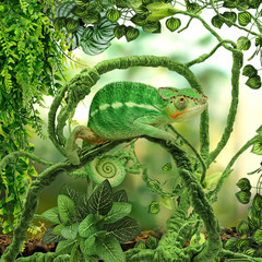 Bearded Dragon Tank Accessories for Habitat, Terrarium Hanging Plants Artificial