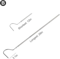 2 in 1 Collapsible Snake Hook, Adjustable Snake Tong, Snake Grabber Cather Stick