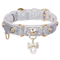 Cat Collar, Dog Collar, [Bling Rhinestones] PU Leather Adjustable Pet Collar …
