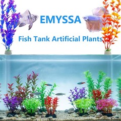 25 Pack Aquarium Plants, Fish Tank Decoration Colorful Artificial Fish Tank D…