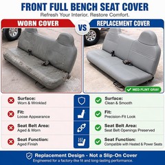 GXARTS Med Flint Gray Front Bench Bottom & Top Lean Back Replacement Leather …