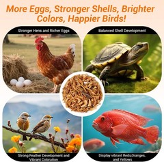 2LBS Mighty Crunch Mix Aquatic Turtle Food Dried Mealworm River Shrimp Crickets