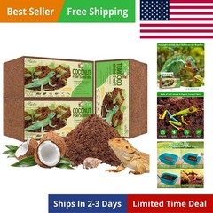 6 Pack Natural Coconut Fiber Substrate for Reptile- Compressed Coconut Husk …