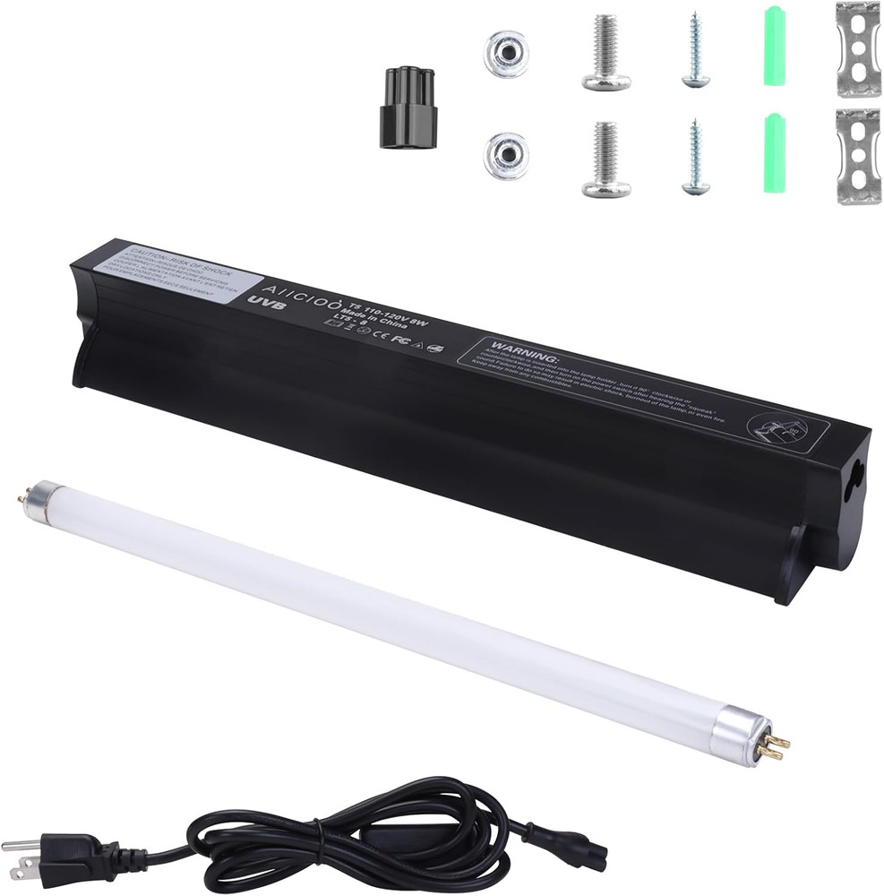T5 HO UVB Reptile Light Fixture 10.0 8W Light Combo Kit 12 Inch Light Fixture Re