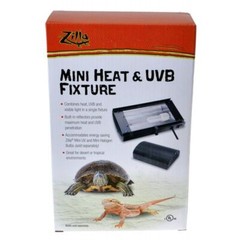Reptile, Zilla Mini Heat & UVB Fixture (1 Pack – (9-1/4″L x 5-1/8″W x 2-5/8″H))