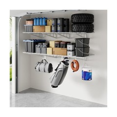 FLEXIMOUNTS 2-Pack 2x6ft Garage Shelving with Hooks, 24-inch-by-72-inch Wall …