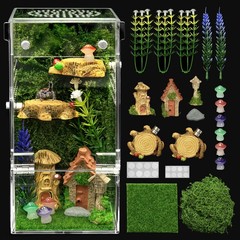Jumping Spider Enclosure Kit – Escape Proof Acrylic Habitat 6″x3″ – Green