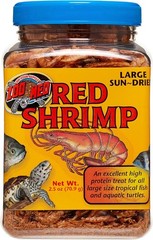 Zoo Med Sun Dried Large Red Shrimp High Protein Aquatic Treat 2.5 Ounce 3-Pack