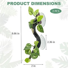 Fhiny Snake Climbing Branch, 2 PCS Resin Reptile Branches for Climbing with S…