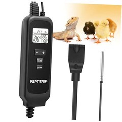 Reptile Thermostat with Timer Fuction & Temperature Probe, Dimmable Thermostat