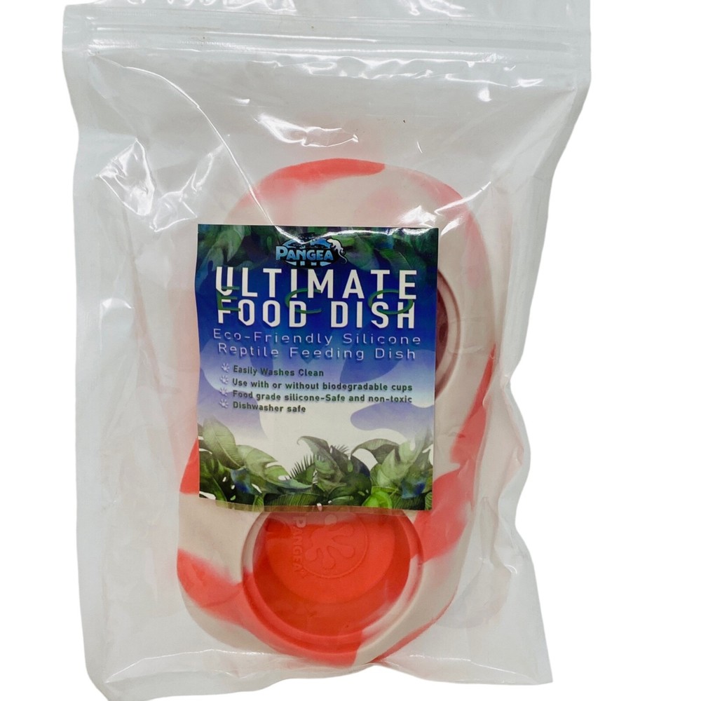 Pangea Gecko Ultimate Food Dish Silicone Pink Marble For Reptile Terrarium