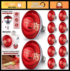 12 Pack 250W R40 Heat Lamp Bulbs – Incandescent Light for Reptiles, Chicks, Pupp