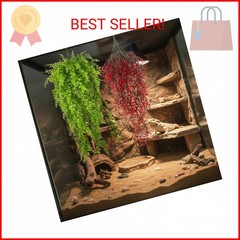 PINVNBY 2 Pack Reptile Plants Terrarium Hanging Fake Vines with Suction Cup Arti