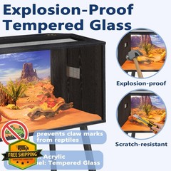 PROLEE Reptile Tank Black 26 Gallon