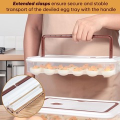 77L Deviled Egg Containers with Lid (Set of 2), Plastic Deviled Egg Tray Carr…
