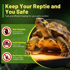 50W UVA UVB Reptile Heat Lamp Light Bulb For E26 Turtle Terrarium Tank 4 PCS