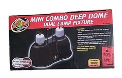 Zoo Med Deep Dome Lamp Fixture, Mini Combo Dual Lamp Fixure 200 Watts