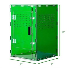 8x8x12 Acrylic Terrarium Reptile Tank – Cyberpunk Deep Green Reptile Enclo