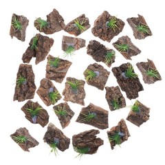 30 Pcs Natural Bark Decoration Cork Reptile Terrarium Background for Aquarium