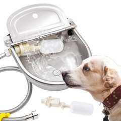 Automatic Dog Water Bowl Dispenser Large Size Pet Waterer Feeder Stainless-St…