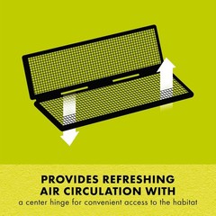 Fresh Air Screen Cover with Center Hinge Secure and Durable Metal Mesh Cover