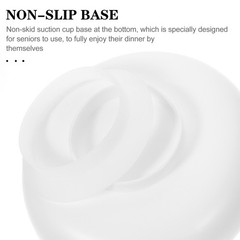 White Self Feeding Bowl For Elderly Practical Base Design