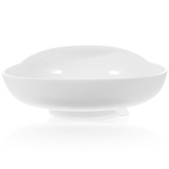 White Self Feeding Bowl For Elderly Practical Base Design