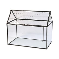 Desktop Enclosure House Container Case with Top Opening Lid for Glass Display