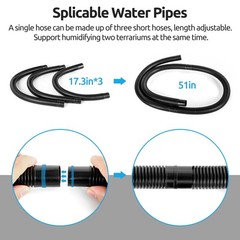 REPTIZOO Reptile Fogger Extension Tube, Accessories of Reptile Humidifier Suitab