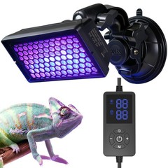 Adjustable UVB Reptile Light, UVB 1.0-10.0 Dimmable LED, Inside-Tank Suction …