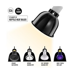 Reptile Light Fixture, 5.5” Standard Dome for Reptile Basking … FAST USA SHIP