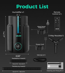 6L Reptile Fogger & Humidifier with Hose, Temp & Humidity Probe for Plants