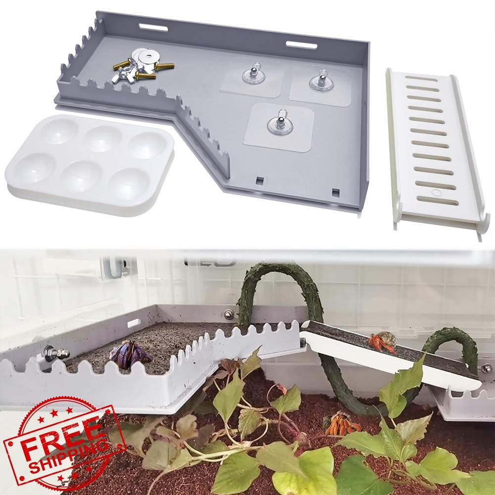 Anranmm Hermit Crab Accessories Platform Grey