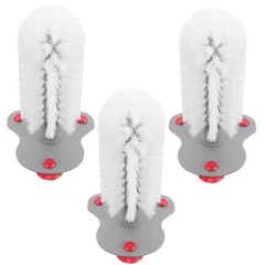 3Pcs White Turtle Shell Cleaning Brush Set with Suction Cups for Turtle Tanks