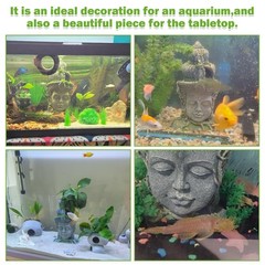 Hamiledyi Buddha Head Statue Aquarium Decorations Resin Fish Hideout Betta Ca…