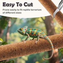 2 Pcs Reptile Branches Climbing,Natural Lizard Cork Stick Bearded Dragon Tree