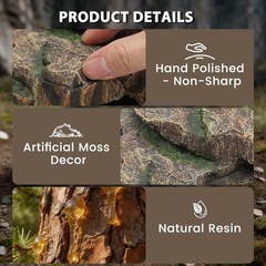 Resin Reptile Cave Hideout, Rock-Style Basking Platform, Aquarium and Terrari…