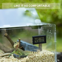 BETAZOOER Reptile Terrarium Breeding Tank Acrylic Reptile Feeding Box with Tempe