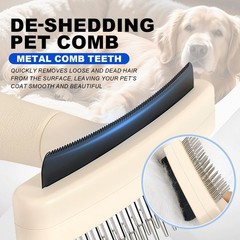 2-in-1 Dog Grooming&Undercoat Rake Comb Double-Row Flexible Dog Dematting Rak…