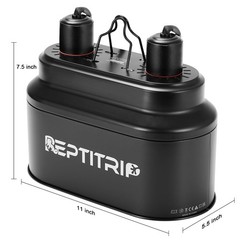 Dual Reptile Light Fixture with Timer & PID Dimming Thermostat, Day-Night Hea…