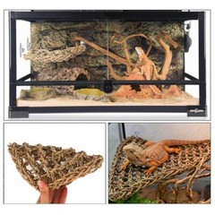 Pivby Bearded Dragon Hammock Reptile Lounger Climbing Toys Seagrass Fiber Habita