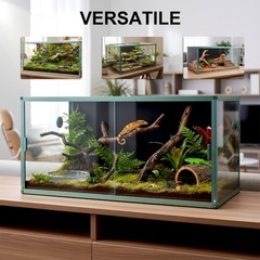 Reptile Enclosure 120 Gallon Large Reptile Terrarium Habitat Tank, 48″x24″x24″