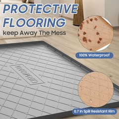 Large Dog Food Mat, 40″ x 22″ Pet Food Mat, Waterproof Dog Cat Food Mat with …