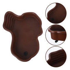 Light Brown Large Turtle Bathing Pool ABS Durable Reptile Soaking Tub