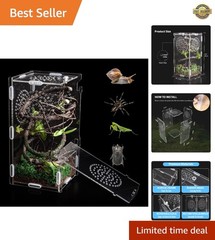 Compact 8” Acrylic Insect Habitat with Front Opening Door & Locking Feature